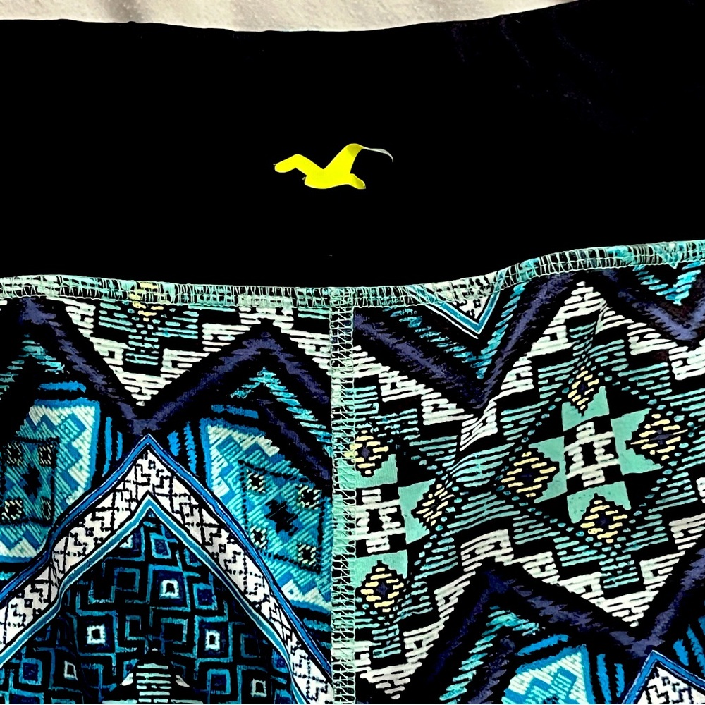Cropped leggings for working out or on the go . Hollister brand. Unique design.